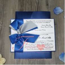 Custom Navy Blue Indian Designer Wedding Invitations